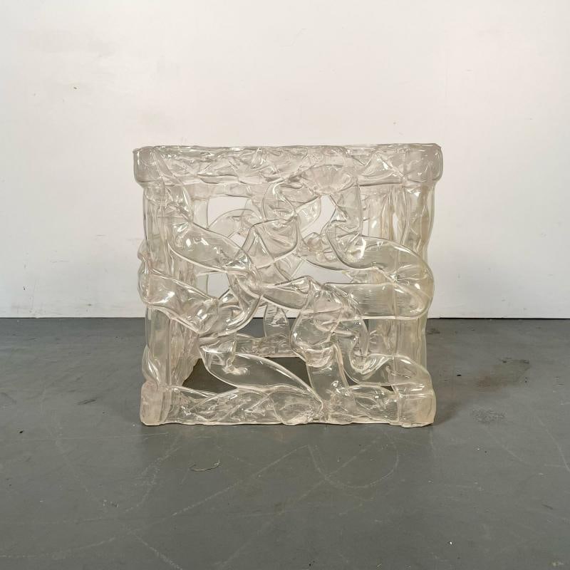 Art Deco Lalique Style Glass Top Coffee or End Table. - 10