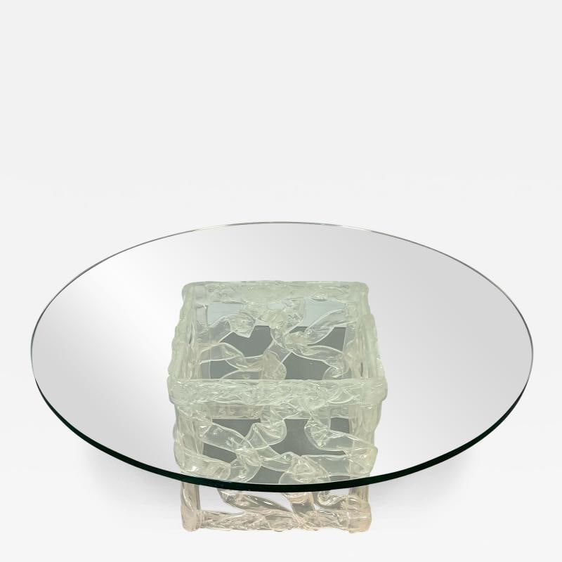 Art Deco Lalique Style Glass Top Coffee or End Table. (1 of 10)