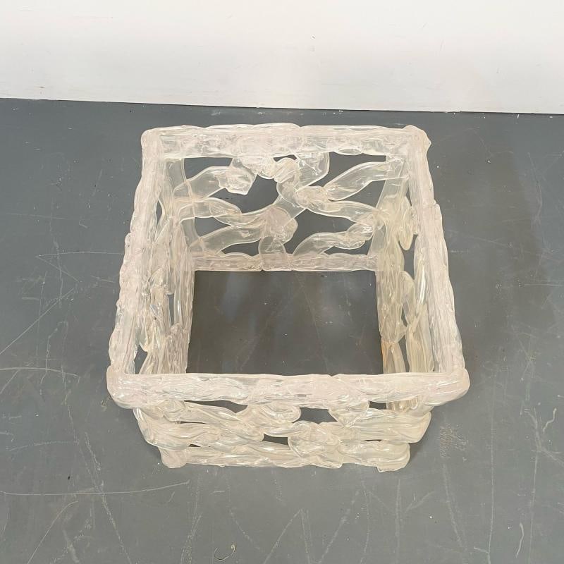 Art Deco Lalique Style Glass Top Coffee or End Table. - 8