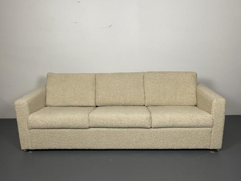 Mid Century Modern Sofa by Stendig, New Luxurious Boucle, Switzerland, 1950s - 7