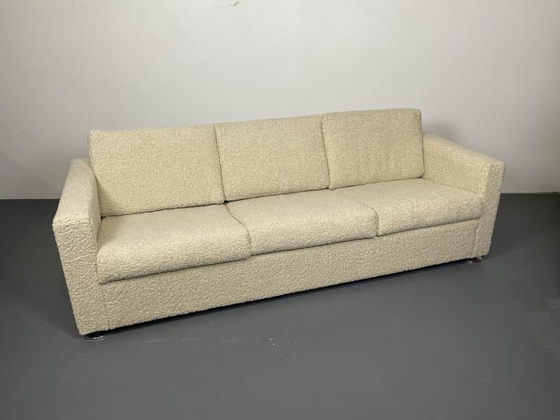 Mid Century Modern Sofa by Stendig, New Luxurious Boucle, Switzerland, 1950s - 8
