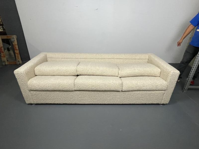 Mid Century Modern Sofa by Stendig, New Luxurious Boucle, Switzerland, 1950s - 9