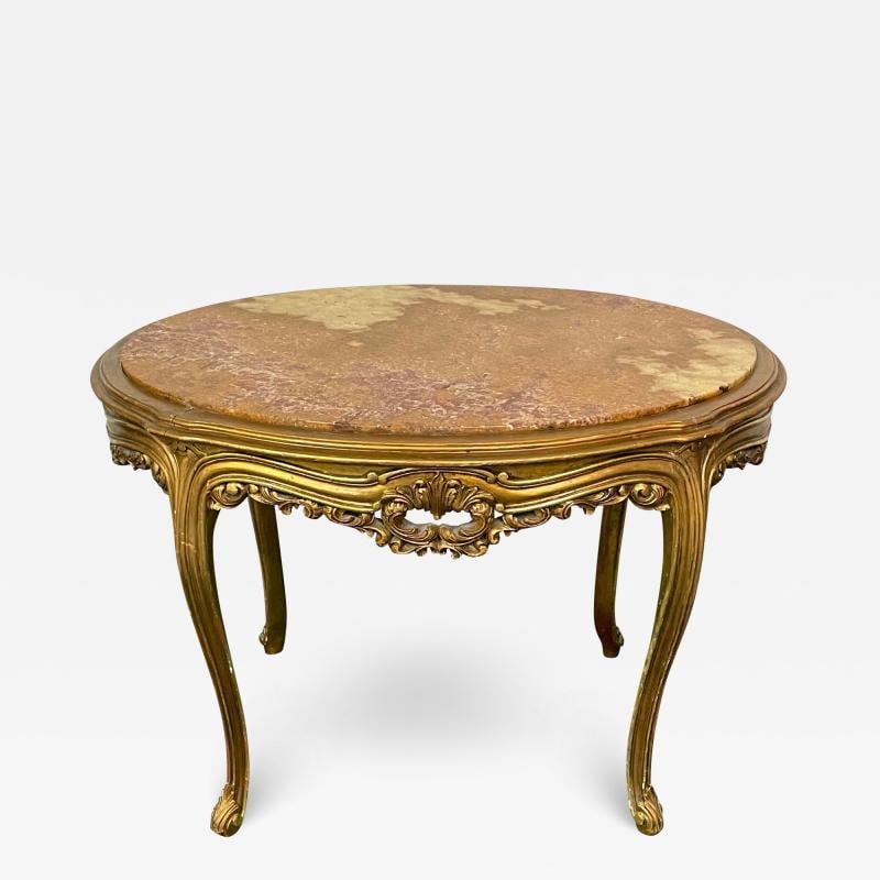 Louis XV Style French Center, End Table, Giltwood, Marble Top, Accent Table (1 of 12)