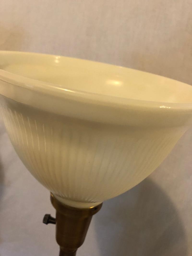 Pair of Hollywood Regency Stiffel Co. Brass and Ebonized Column Form Table Lamp - 8