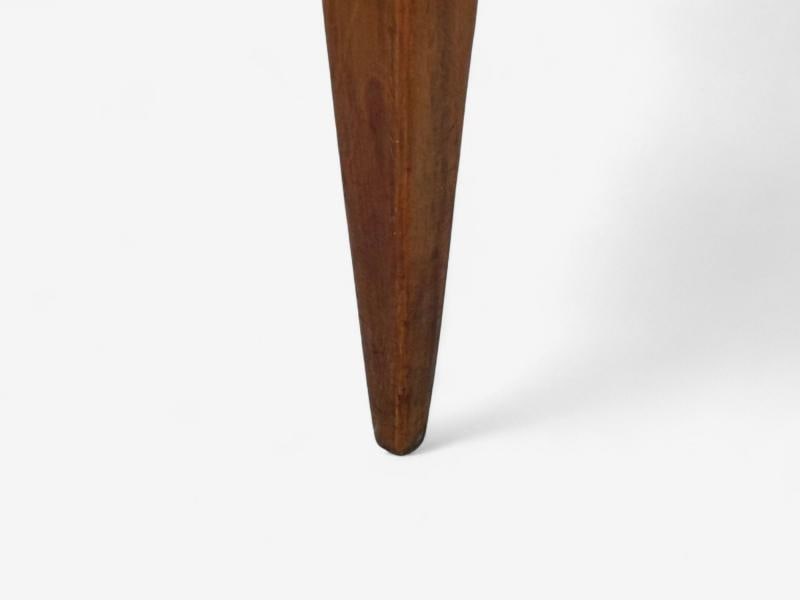Guglielmo Pecorini, Stained Wood, Beige Velvet, Ottoman, Italy, 1950s - 9