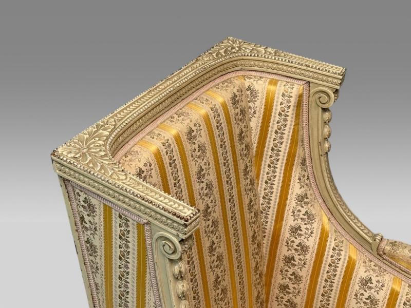 Maison Jansen attr, Louis XVI Style, Painted Wood, Lounge Chairs, France, 1920s - 10