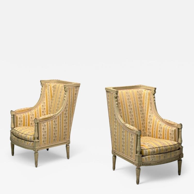Maison Jansen attr, Louis XVI Style, Painted Wood, Lounge Chairs, France, 1920s (1 of 11)
