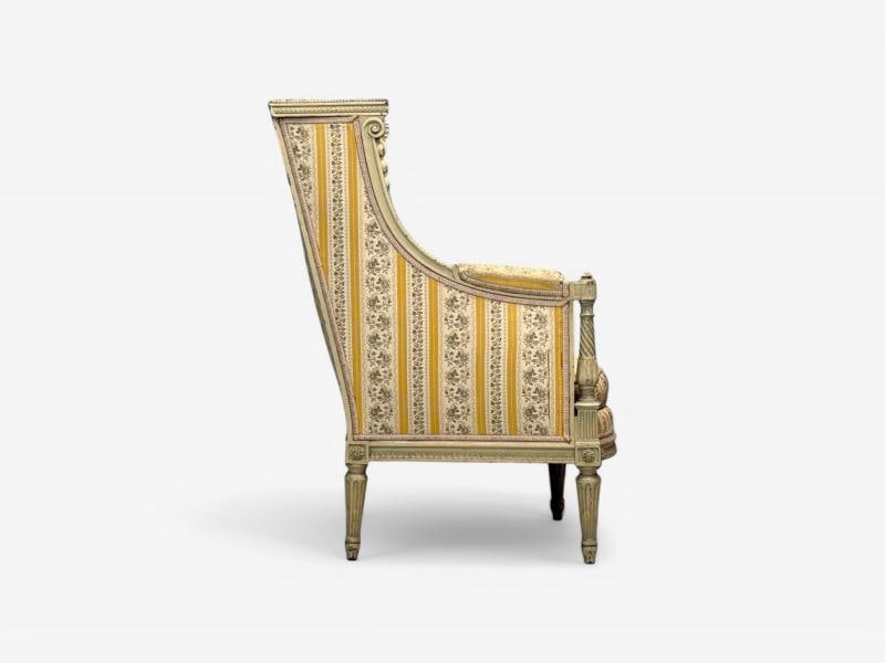 Maison Jansen attr, Louis XVI Style, Painted Wood, Lounge Chairs, France, 1920s - 8