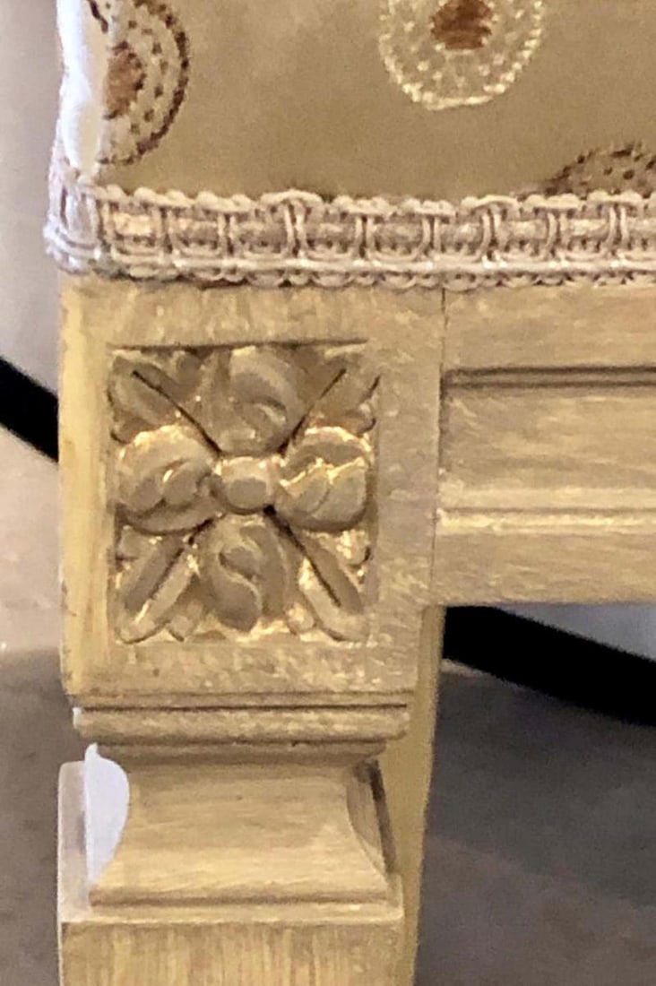 Set of Ten Jansen Style Paint Decorated & Gilt Louis XVI Style Dining Chairs - 7