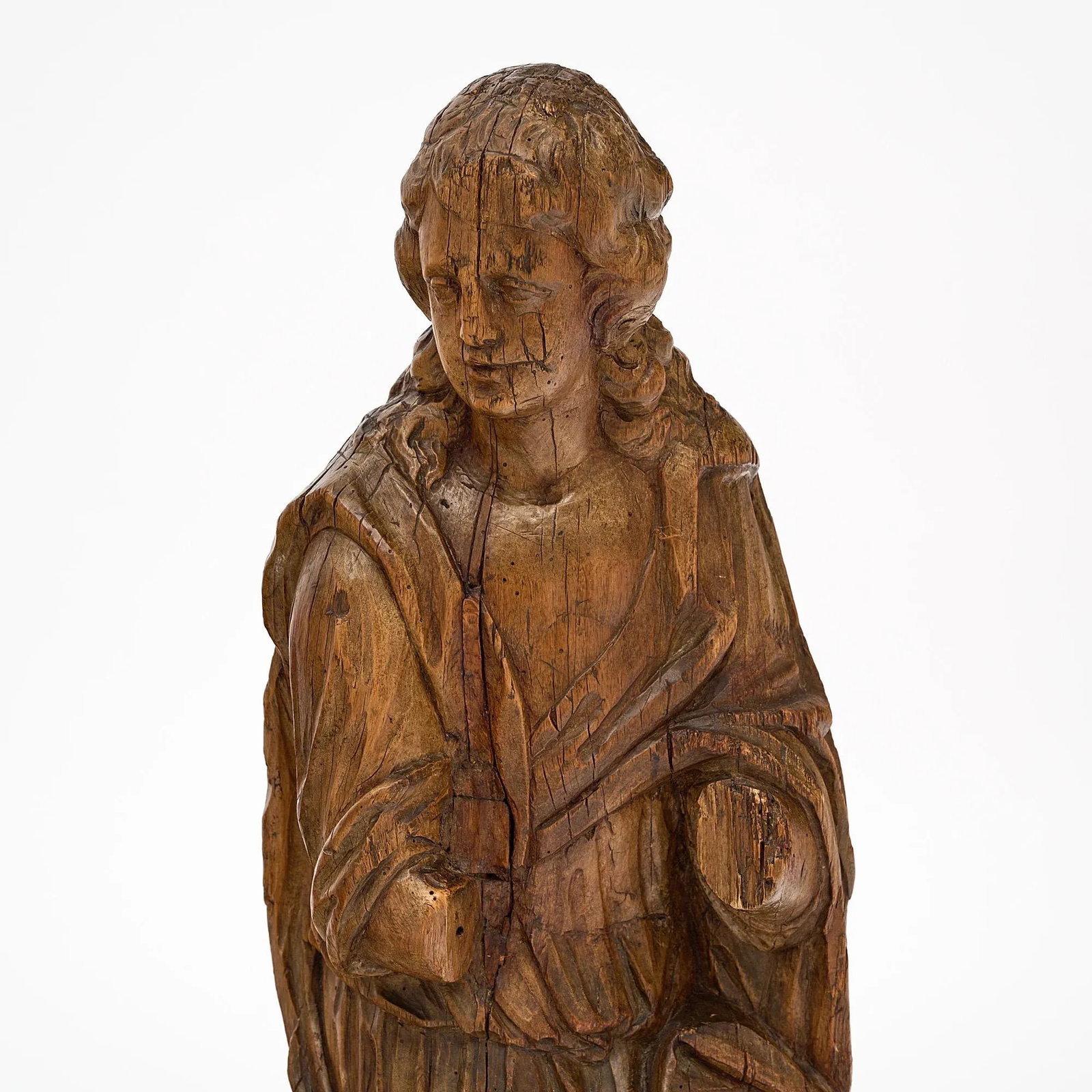 French Antique Oak Statues - Set of 2 - 4