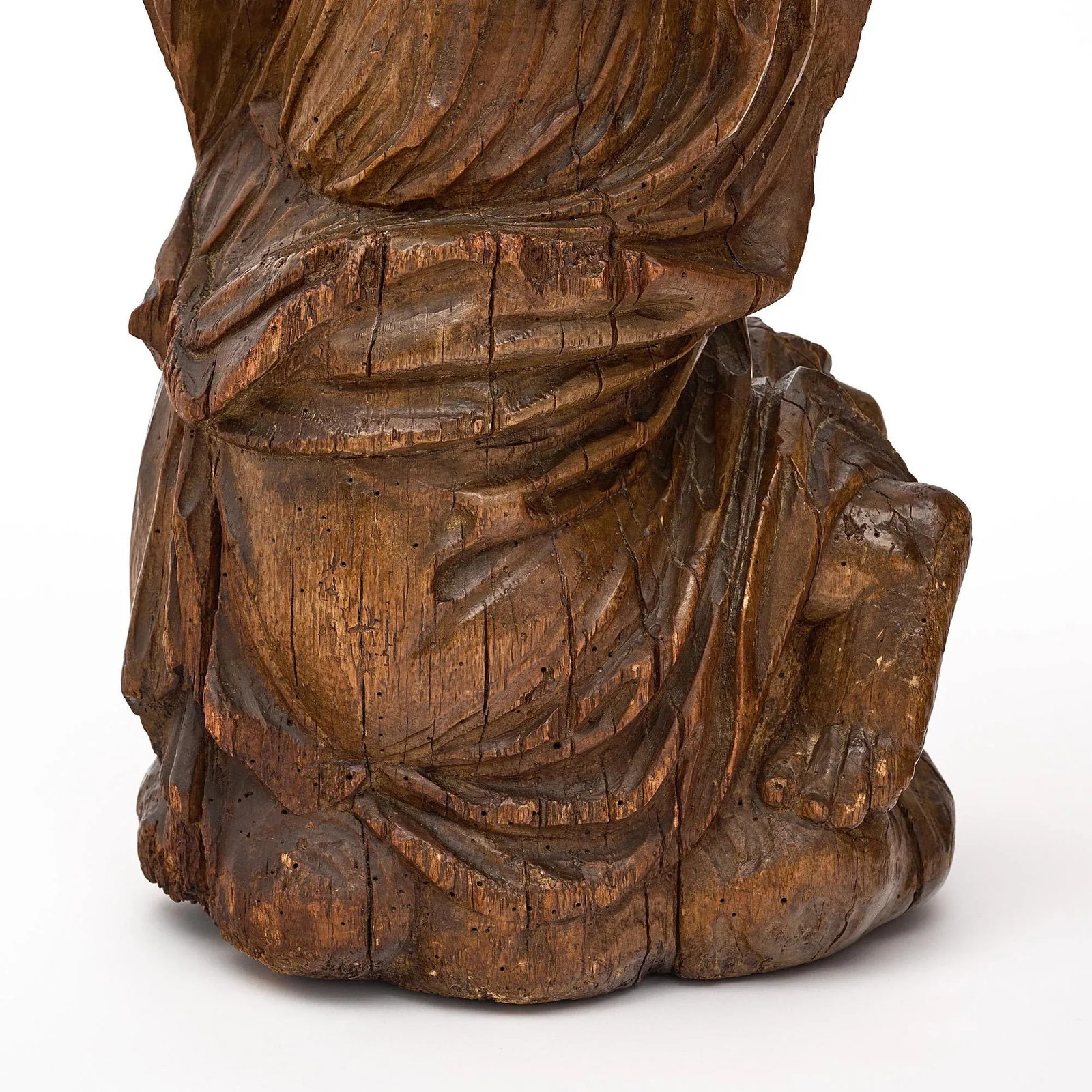 French Antique Oak Statues - Set of 2 - 6
