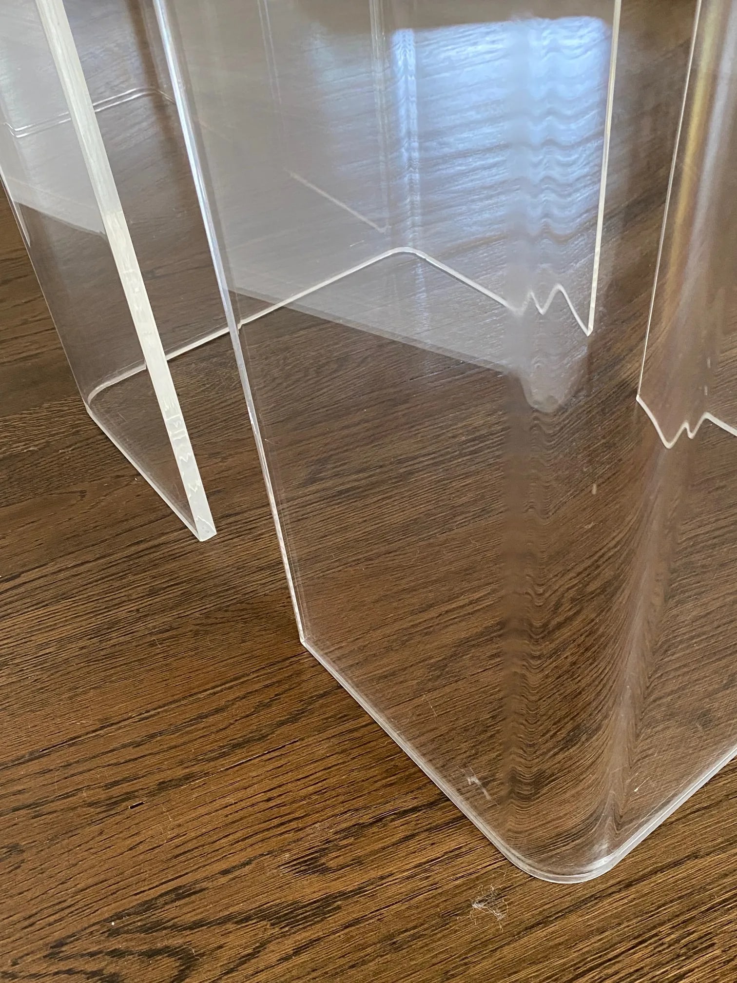 Chic Mid Century Modern Lucite & Laminated Raffia Table - 10