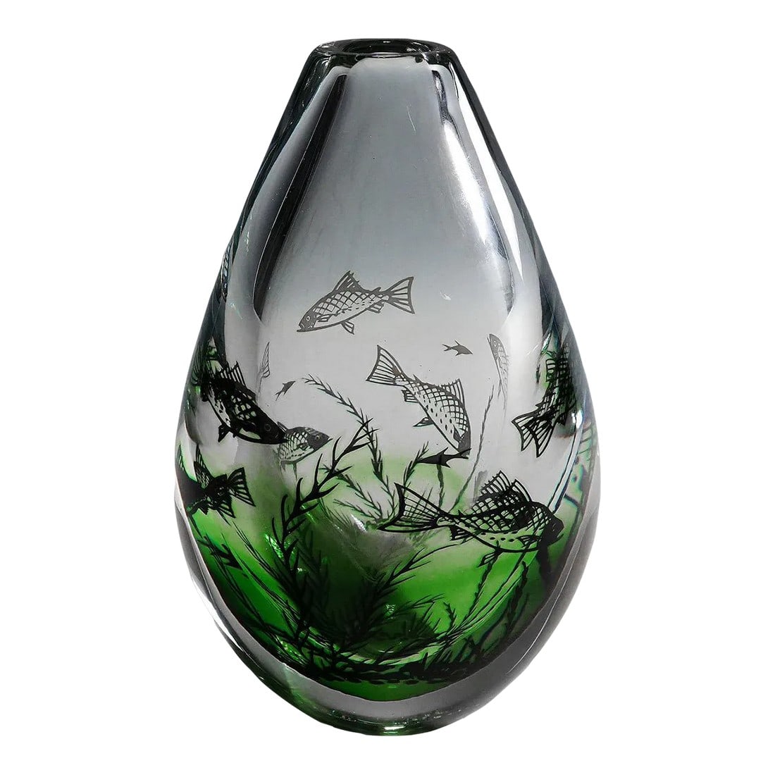 Fish Graal Vase by Edward Hald for Orrefors, Sweden Ca. 1980s (1 of 9)