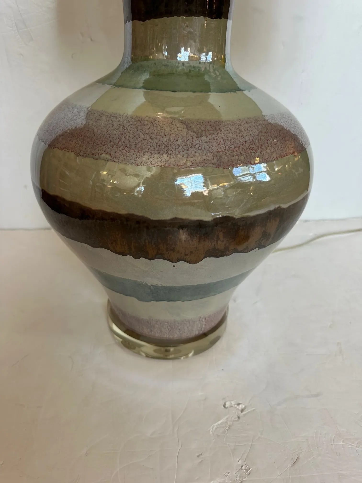 Contemporary Hand Made Glazed Ceramic Pottery Table Lamp - 2
