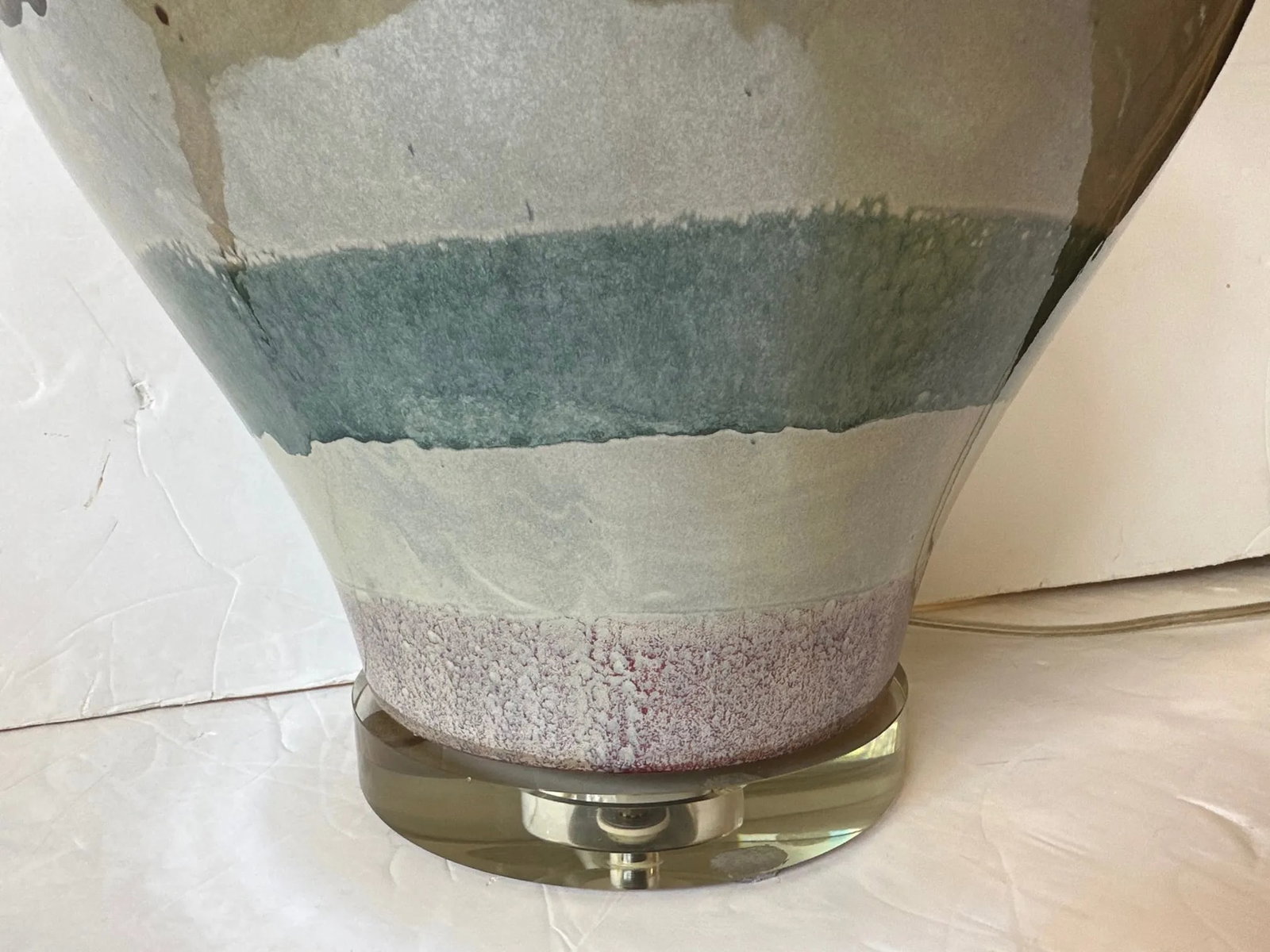 Contemporary Hand Made Glazed Ceramic Pottery Table Lamp - 3
