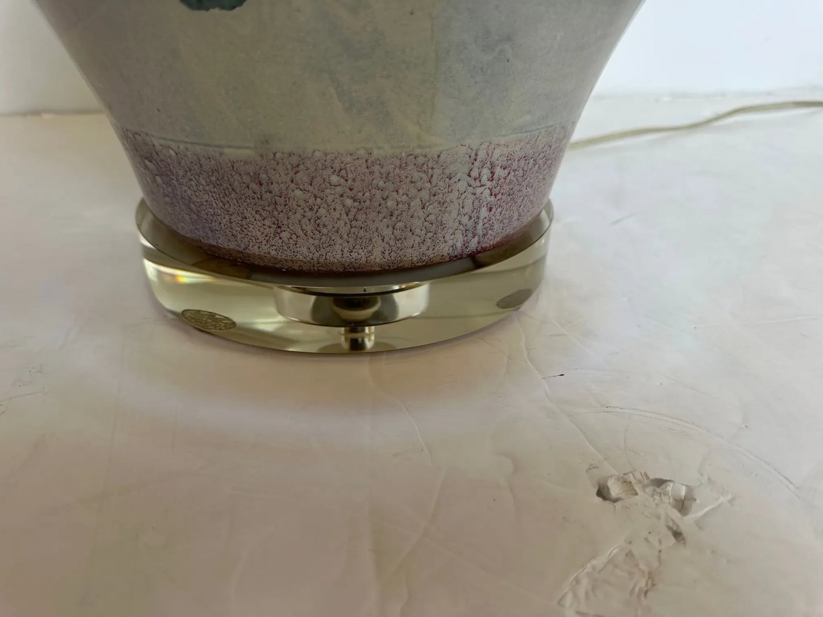 Contemporary Hand Made Glazed Ceramic Pottery Table Lamp - 4