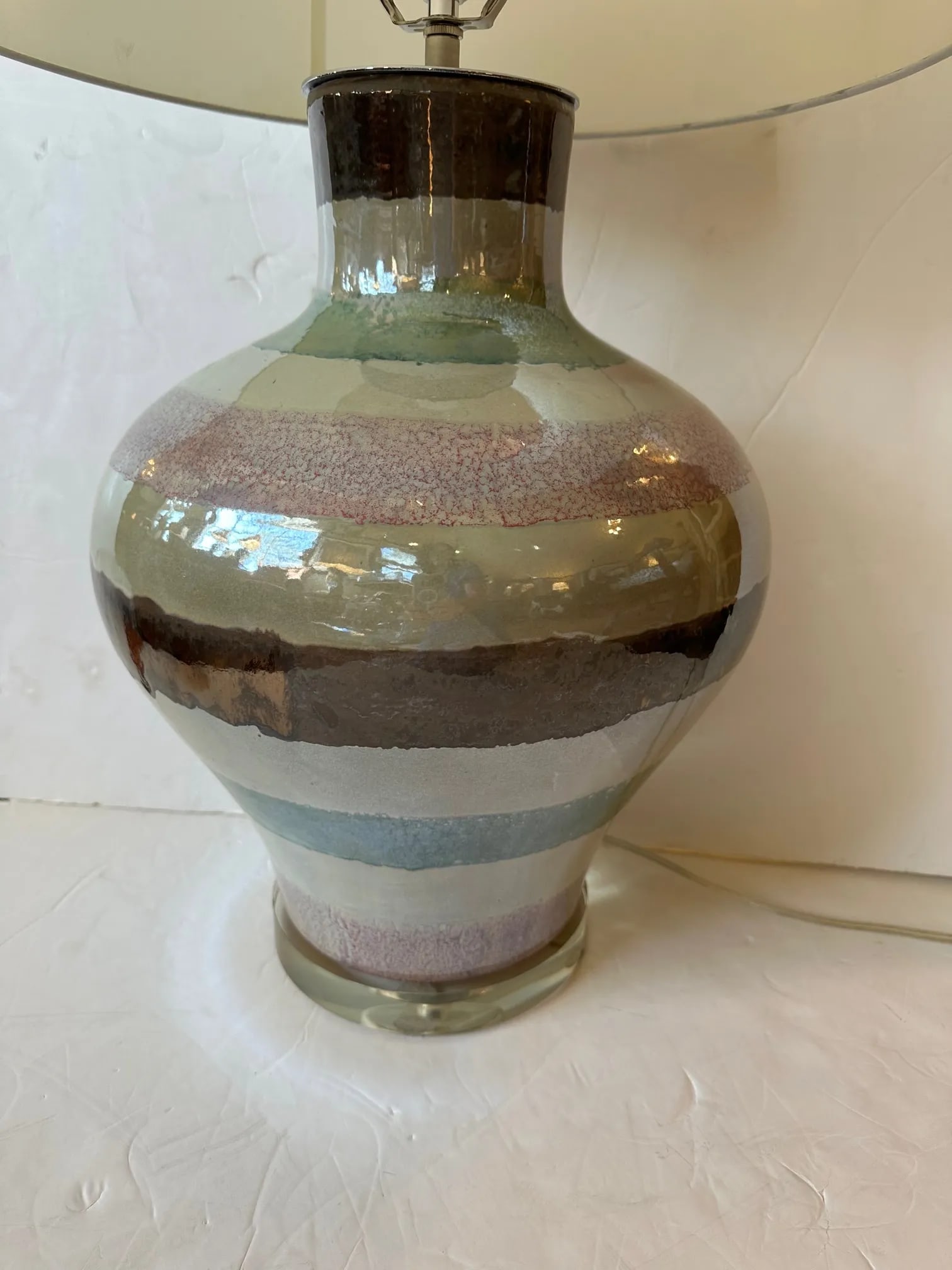 Contemporary Hand Made Glazed Ceramic Pottery Table Lamp - 7