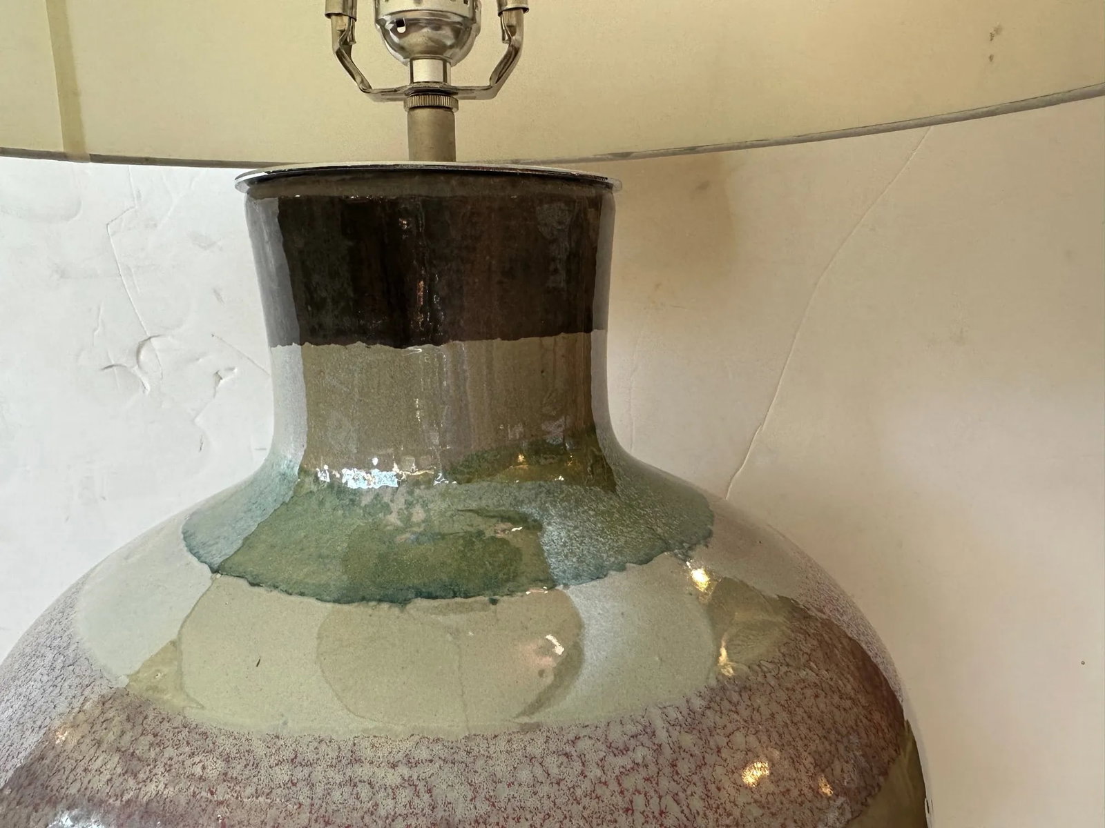 Contemporary Hand Made Glazed Ceramic Pottery Table Lamp - 9