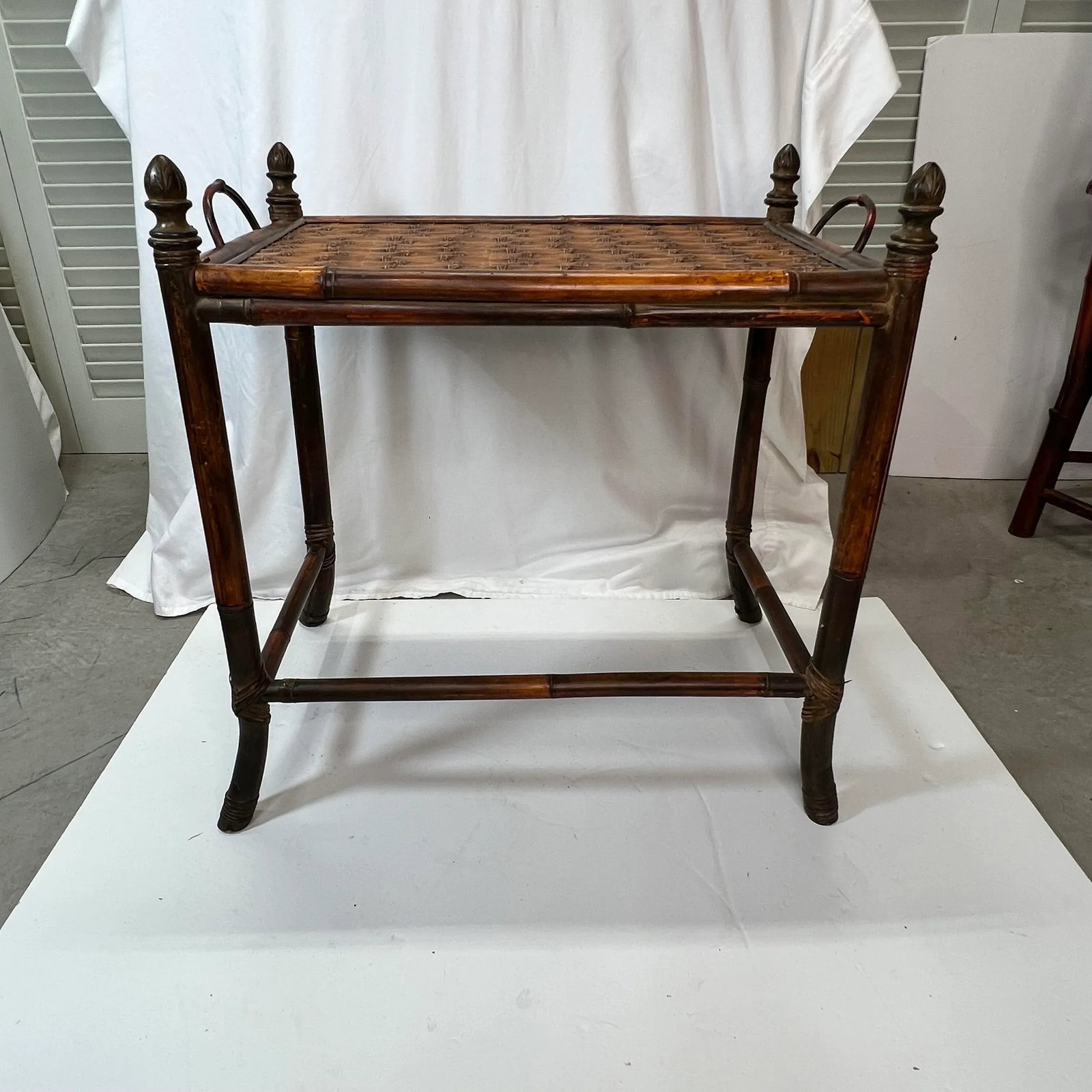 Vintage Bamboo Faux Tray Table - 2