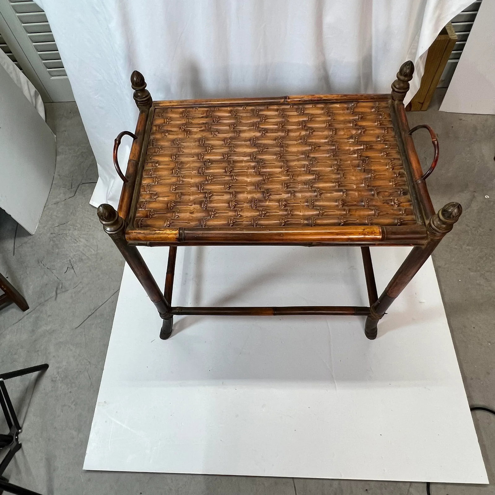Vintage Bamboo Faux Tray Table - 3