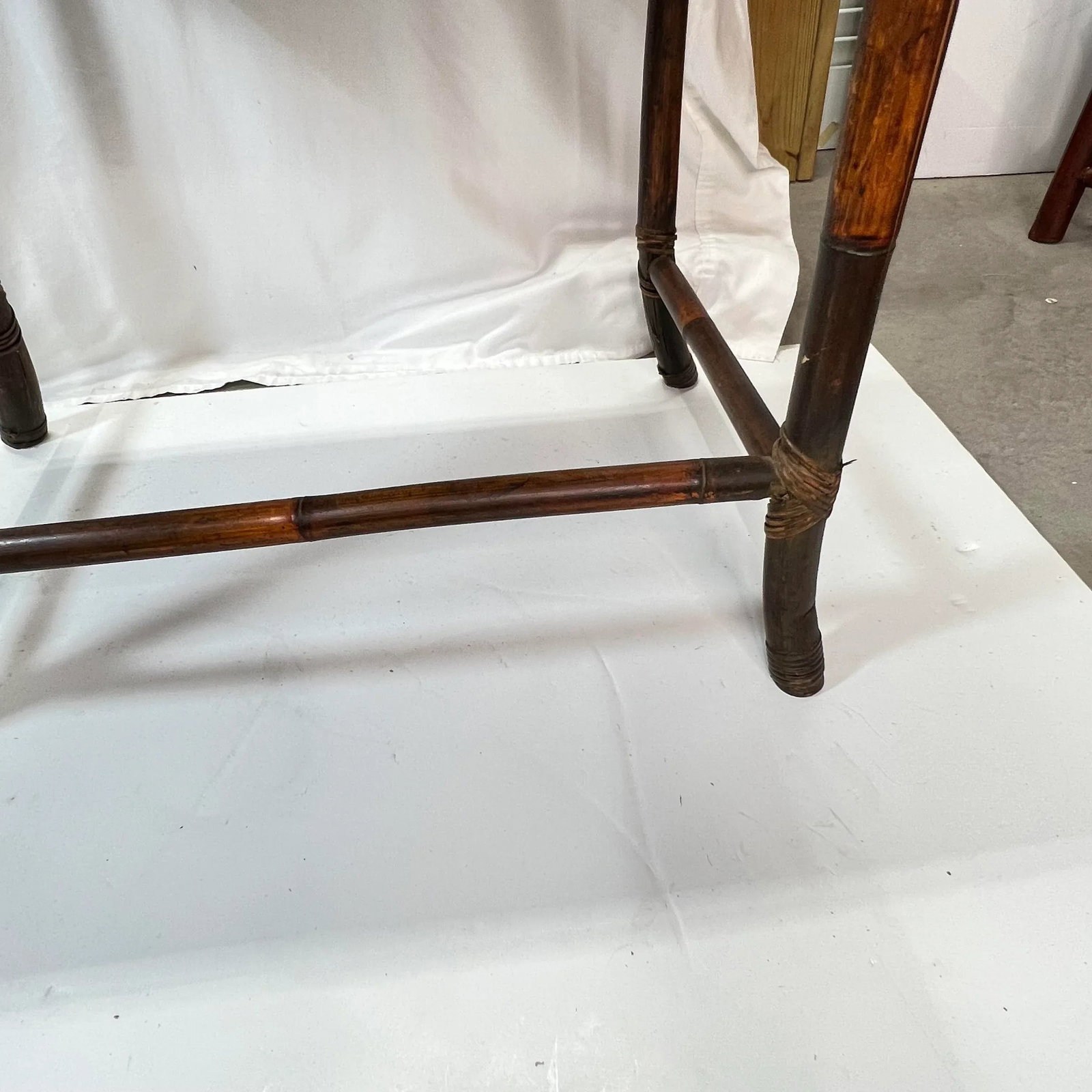 Vintage Bamboo Faux Tray Table - 4
