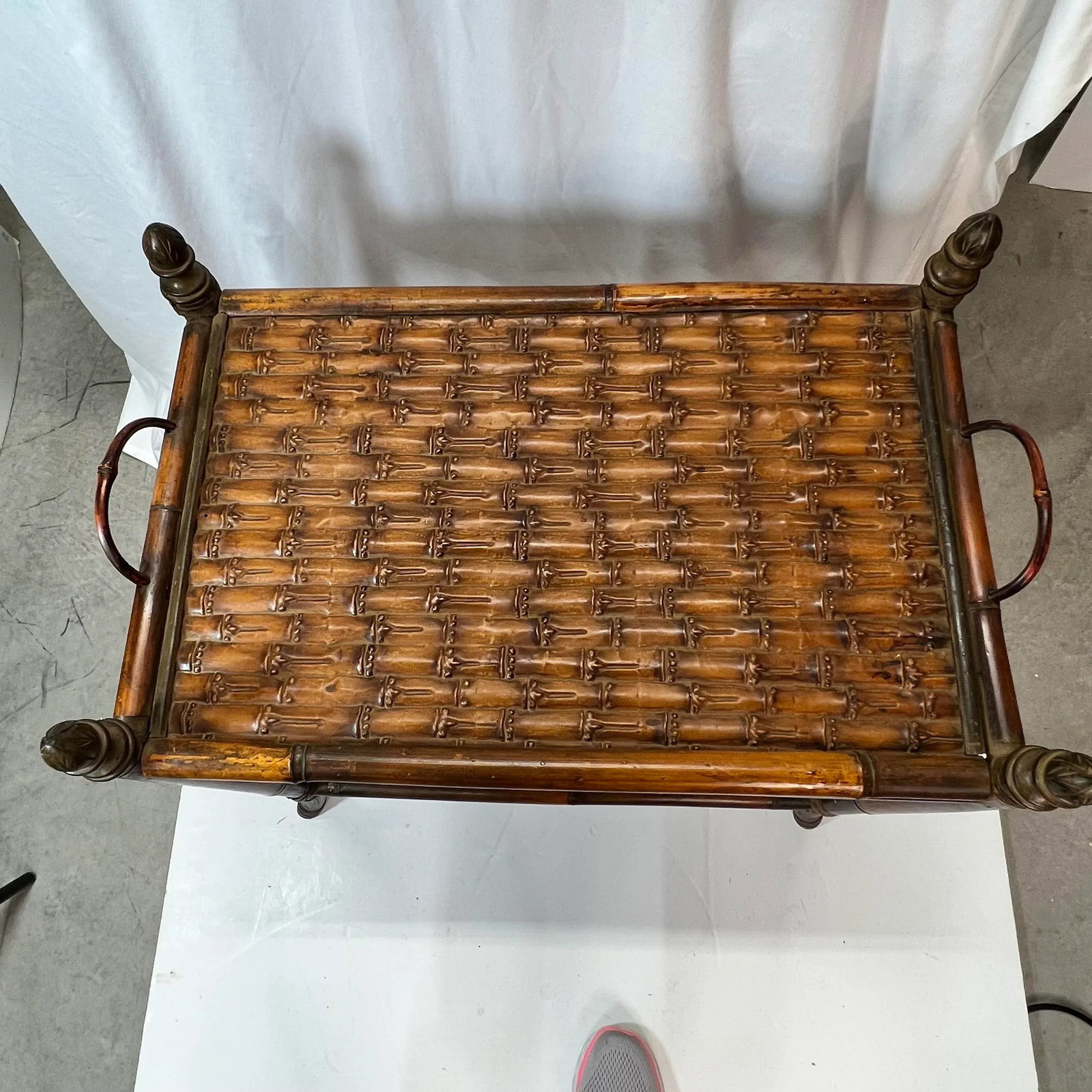 Vintage Bamboo Faux Tray Table - 6