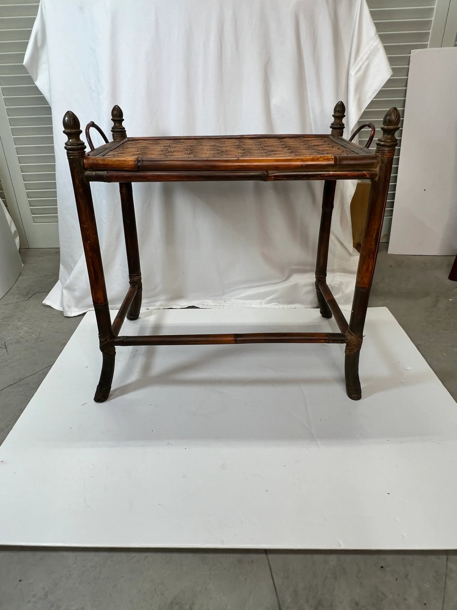 Vintage Bamboo Faux Tray Table - 7