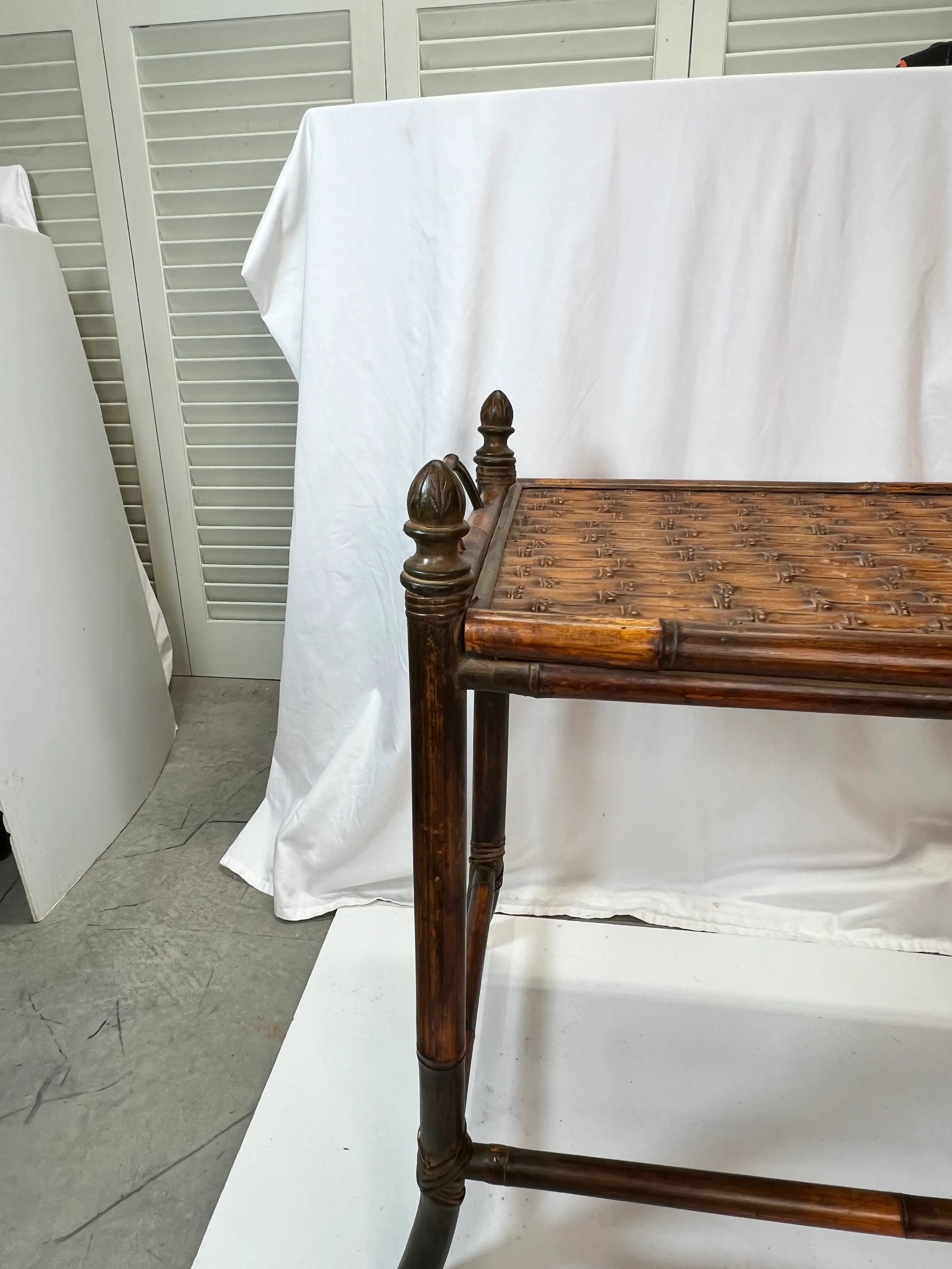 Vintage Bamboo Faux Tray Table - 8
