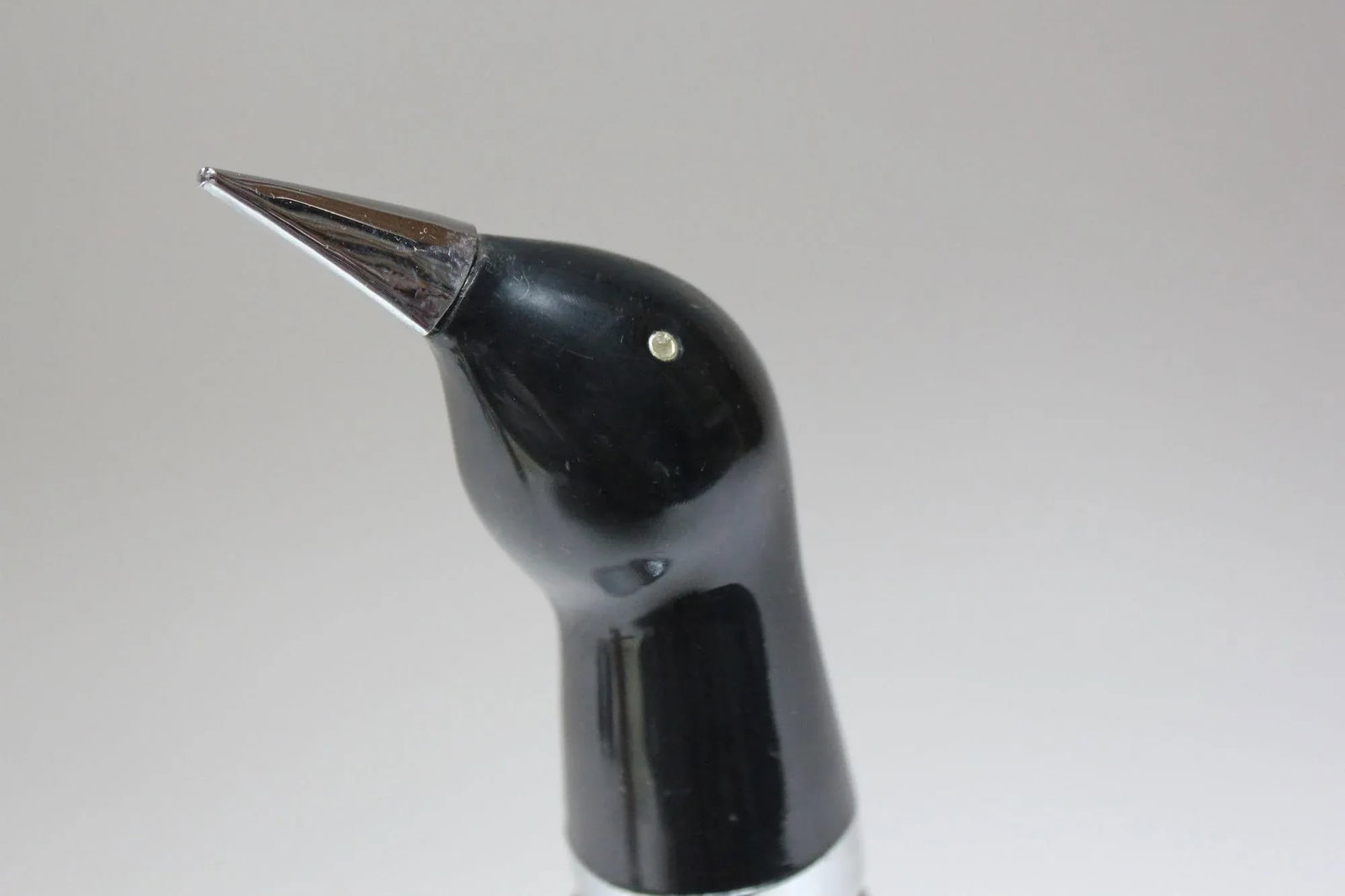 Vintage Japanese Chrome and Etched Glass "Penguin" Decanter and Music Box - 12