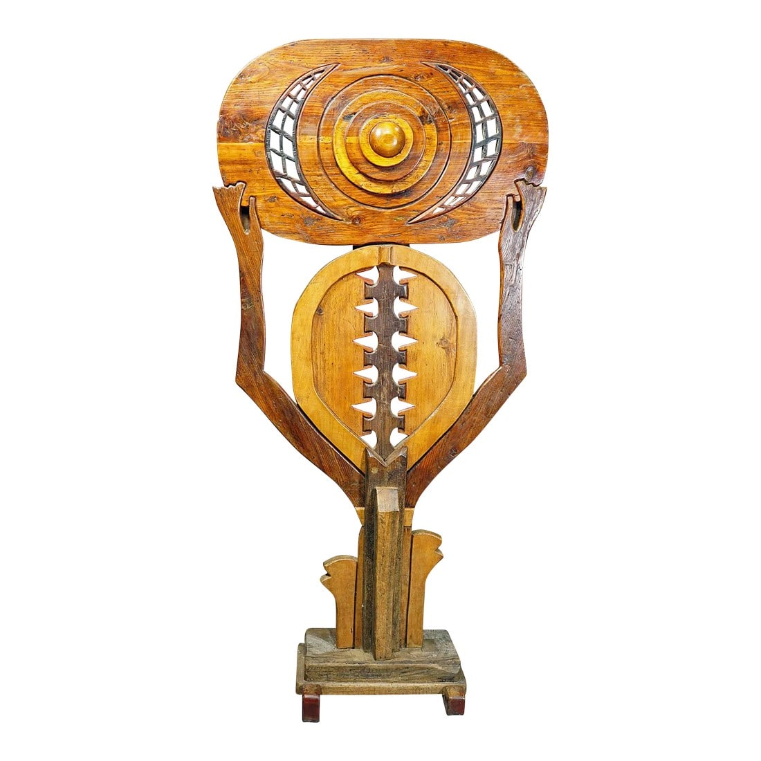 Vintage Wooden Sculpture Atlante by Luciano Bertolotto, Italy (1 of 9)
