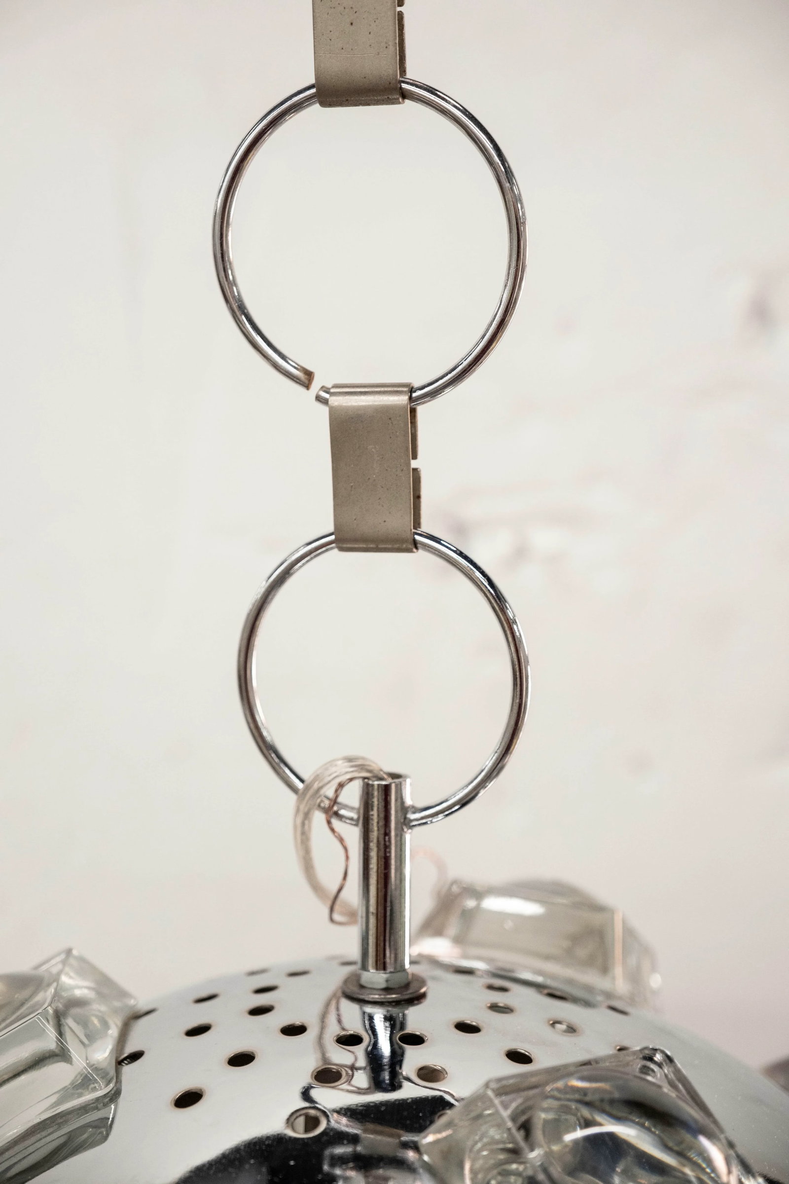 1970s Italian Modern Chrome and Glass Orb Lantern by Oscar Torlasco - 10