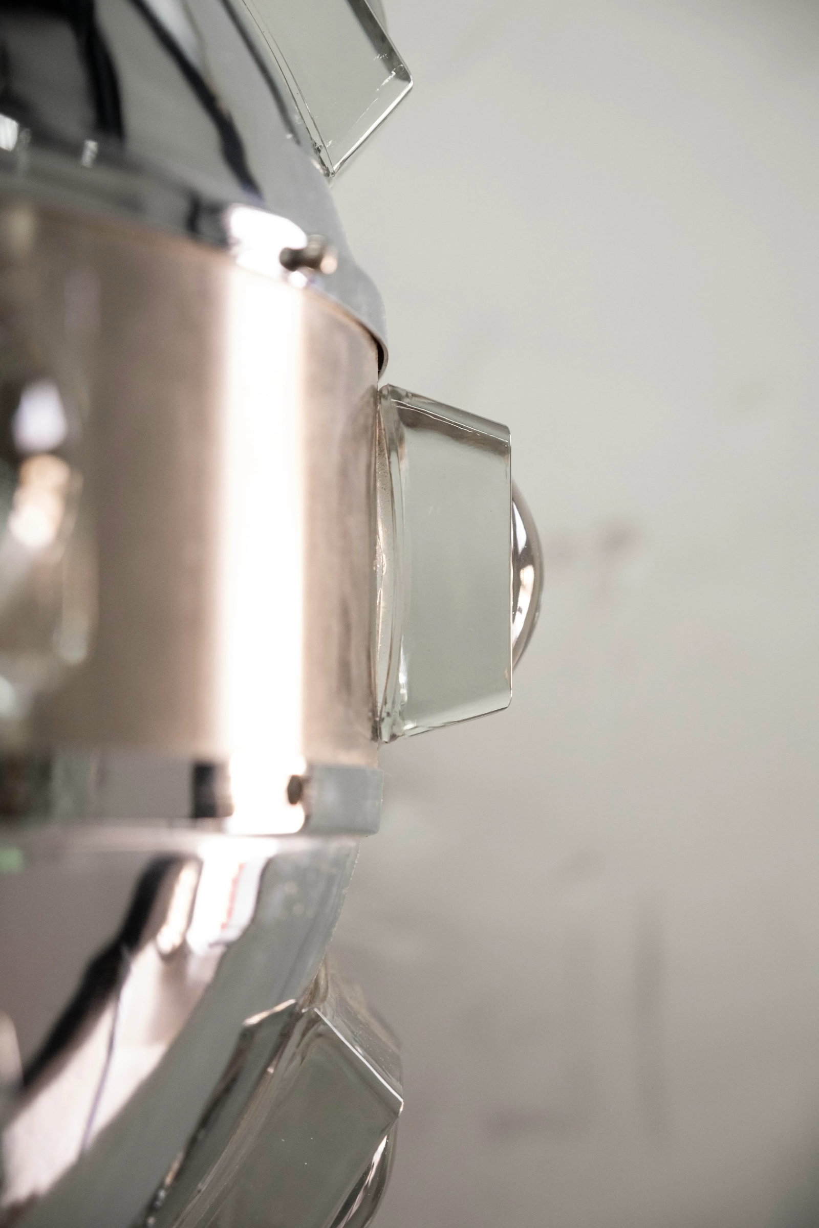 1970s Italian Modern Chrome and Glass Orb Lantern by Oscar Torlasco - 7