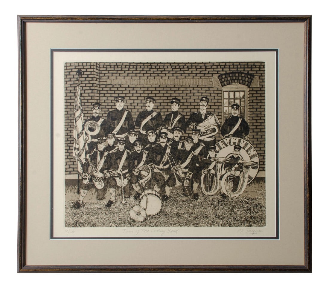1970s Etching "Turn of the Century Band" by Michael Louis Jacques (1 of 6)