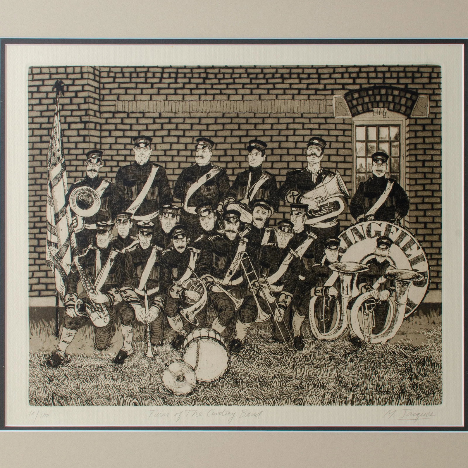 1970s Etching "Turn of the Century Band" by Michael Louis Jacques - 2
