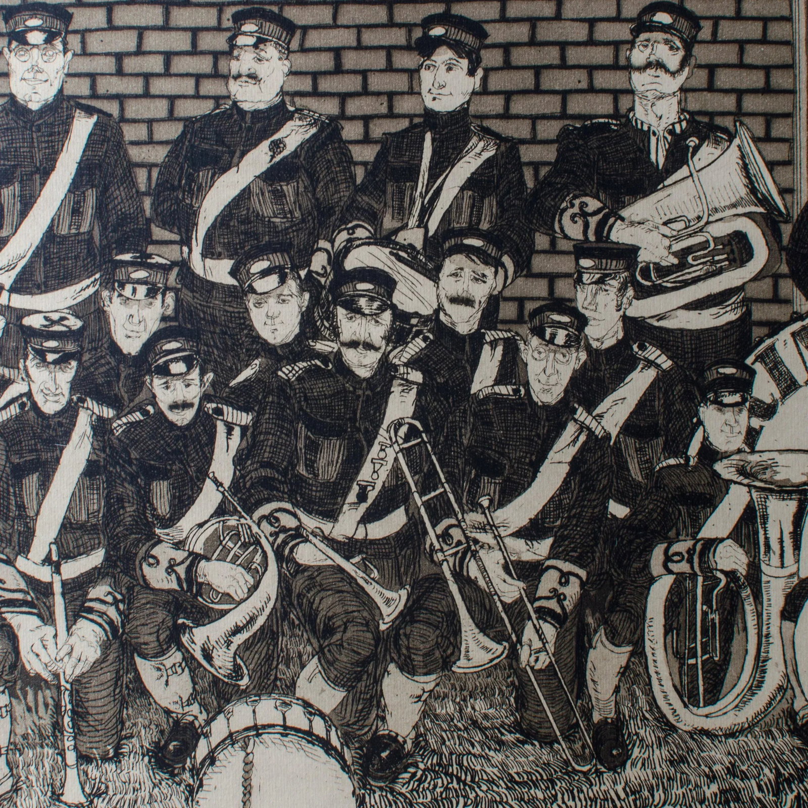 1970s Etching "Turn of the Century Band" by Michael Louis Jacques - 4