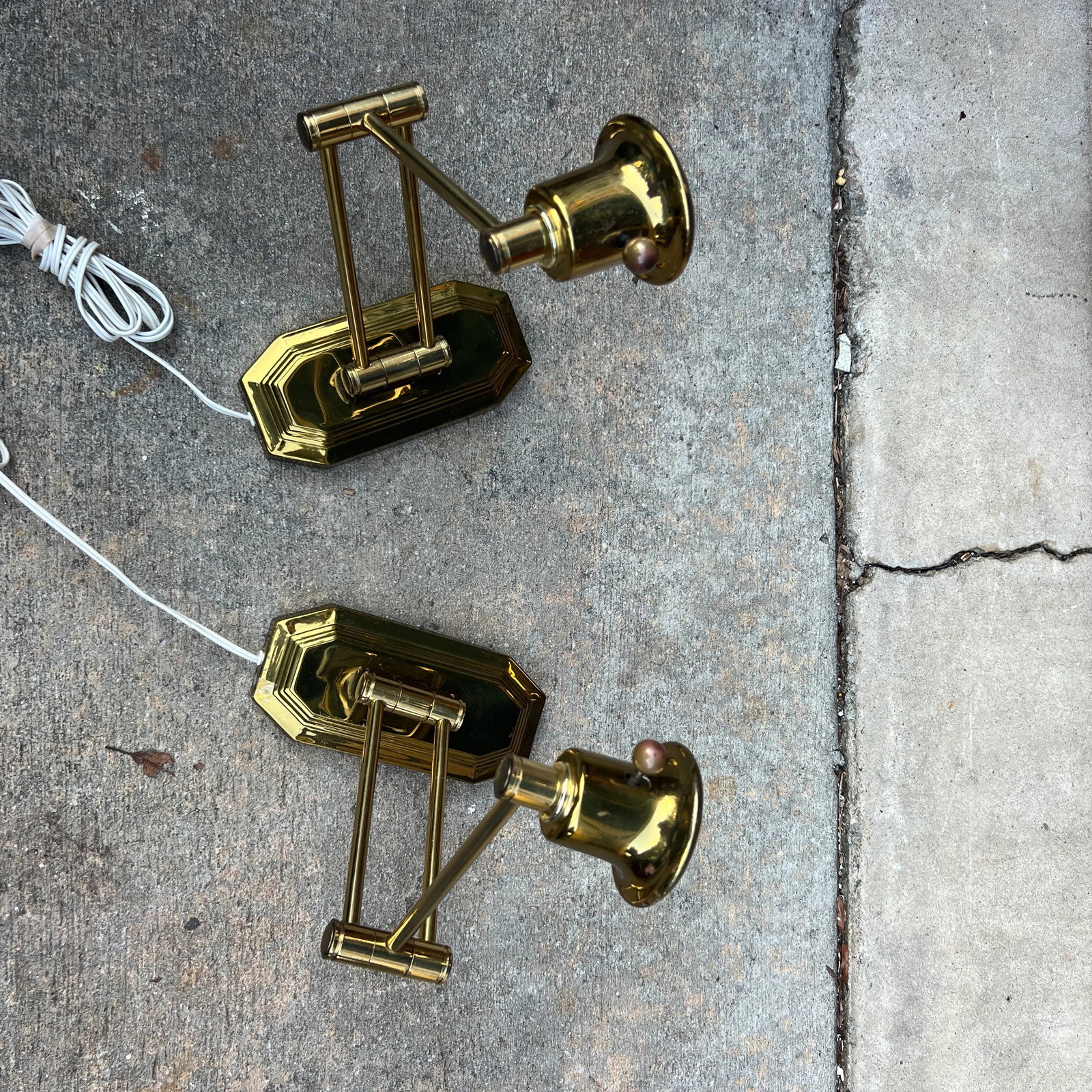 1970s Brass Flexible Arm Sconces - a Pair - 2
