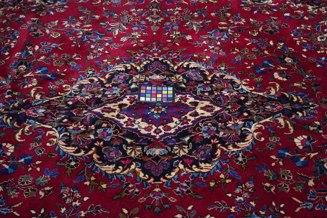 Vintage Persian Mashad Signed Rug 9'5'' X 12'2'' - 10