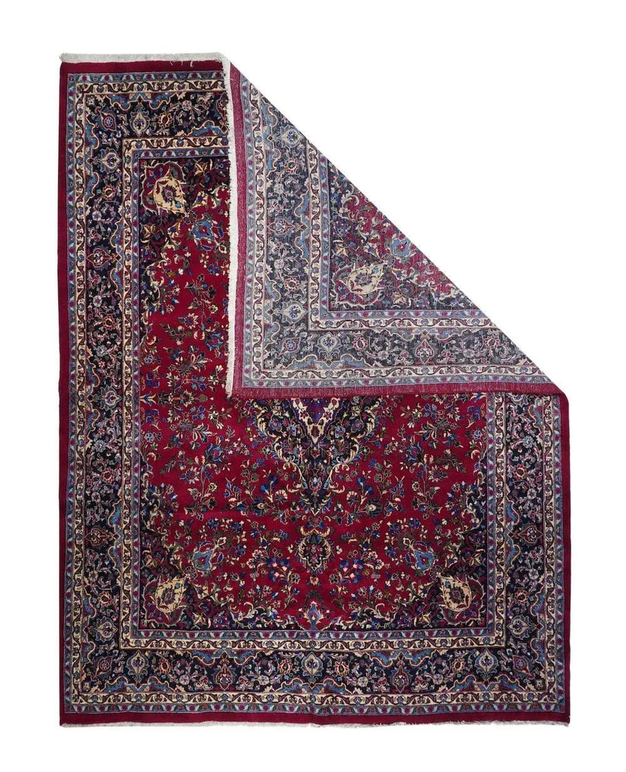 Vintage Persian Mashad Signed Rug 9'5'' X 12'2'' - 2