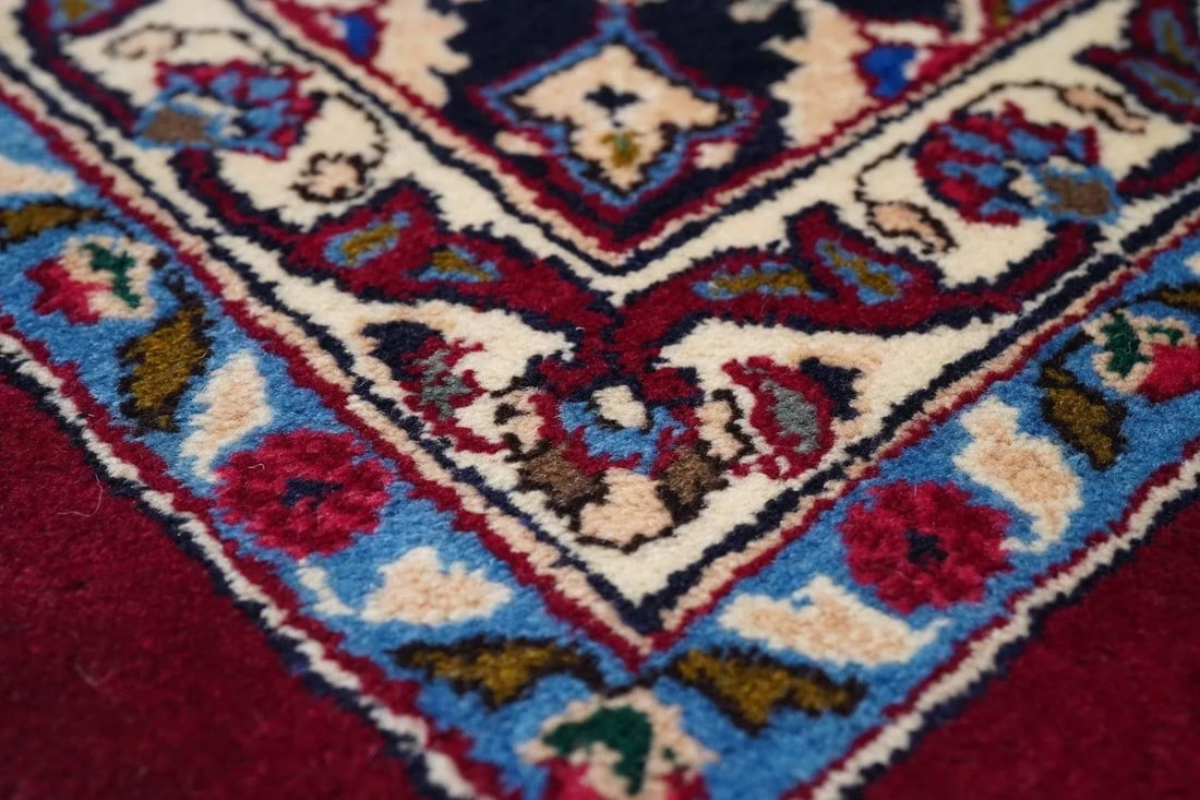 Vintage Persian Mashad Signed Rug 9'5'' X 12'2'' - 7