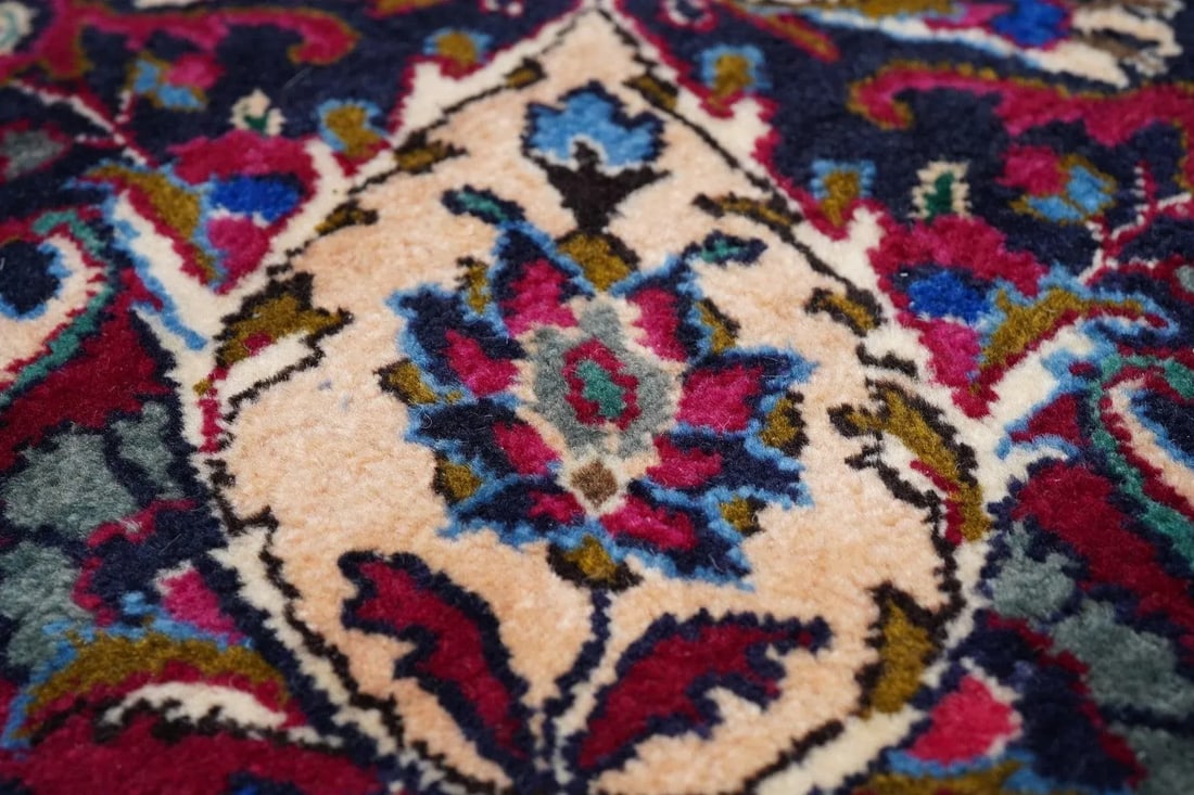 Vintage Persian Mashad Signed Rug 9'5'' X 12'2'' - 8