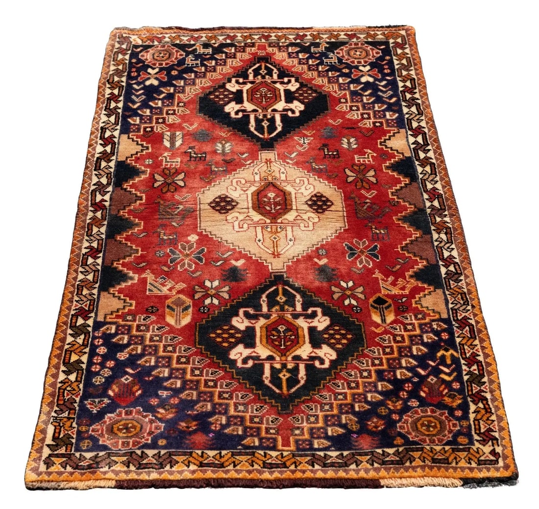 Vintage Persian Qashqai Rug 2'8'' X 5'4'' - 5