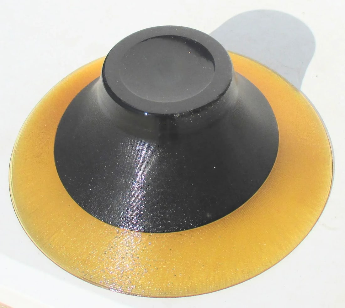 Gold Sparkle and Black Art Glass Center Piece - 4