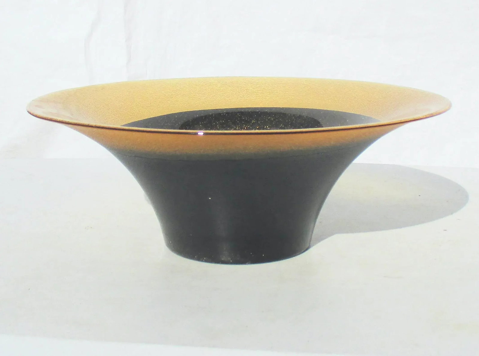 Gold Sparkle and Black Art Glass Center Piece - 5