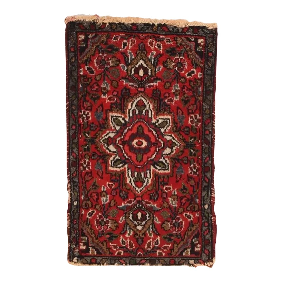 Vintage Hamedan Rug 1'5'' X 2'0": Vintage Hamedan Rug 1'5'' x 2'. Condition: Alterations: Unknown Imperfections: Some Imperfections Condition Notes: Good Dimensions: Height: 0.01 in. Width: 17 in. Depth: 24 in. Category: Rugs