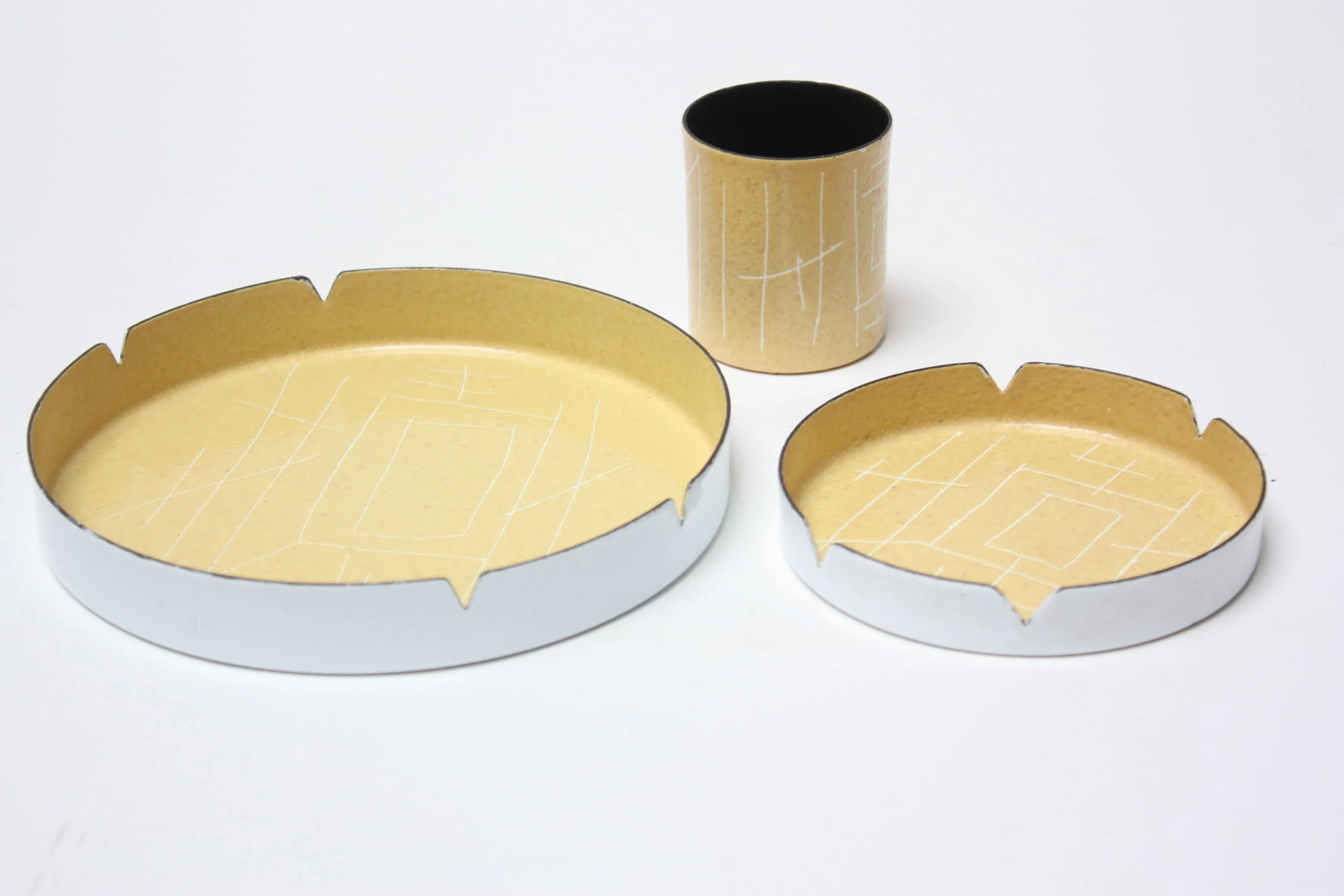 Vintage Italian Modern Enamel Smoke Set by Vallenti - 13