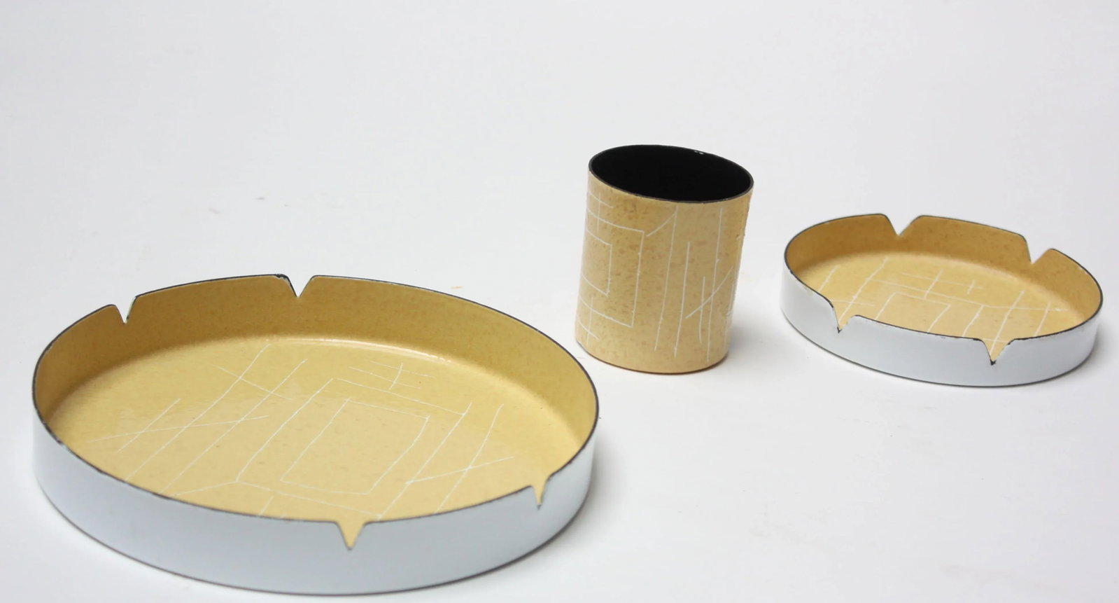 Vintage Italian Modern Enamel Smoke Set by Vallenti - 2