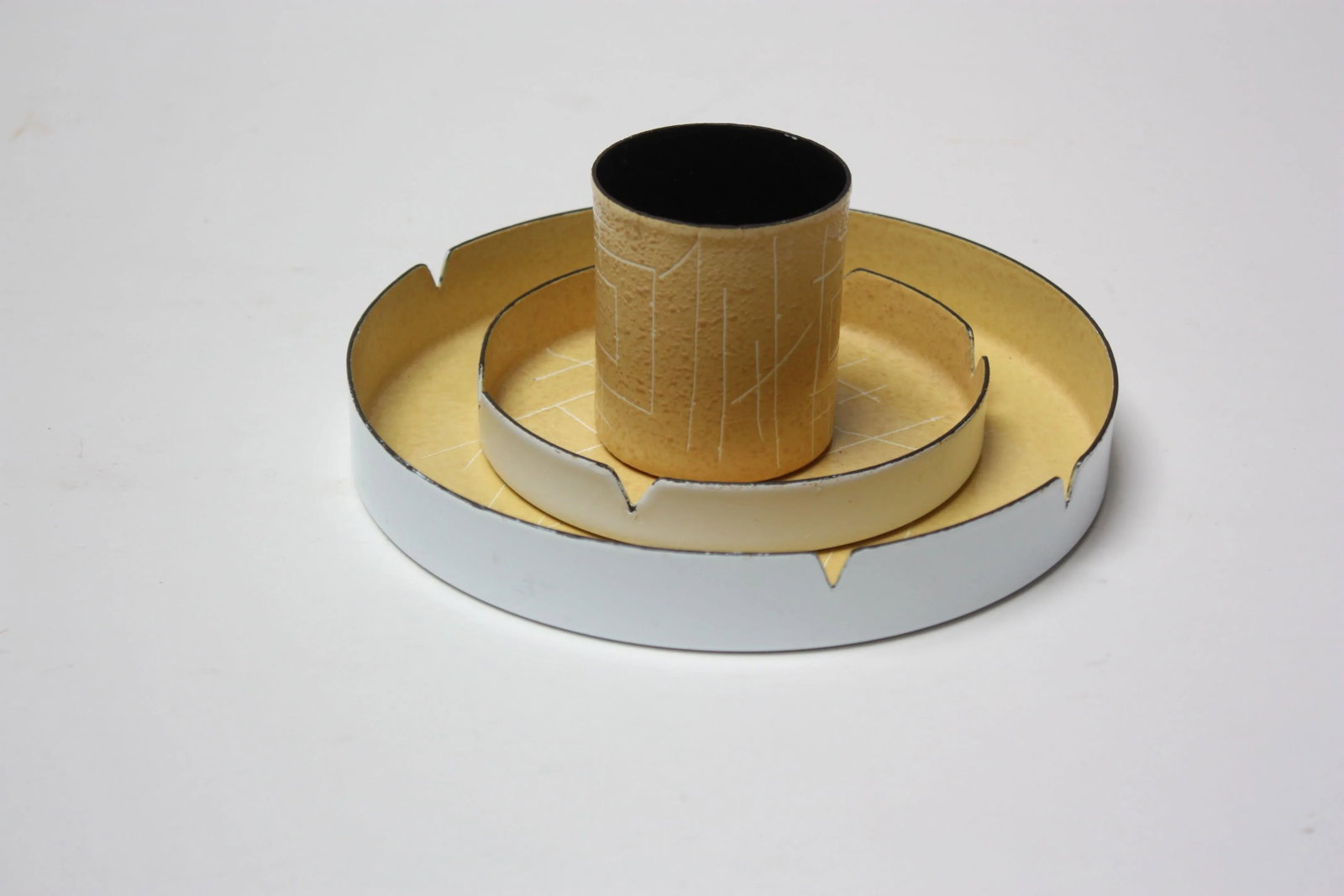 Vintage Italian Modern Enamel Smoke Set by Vallenti - 3