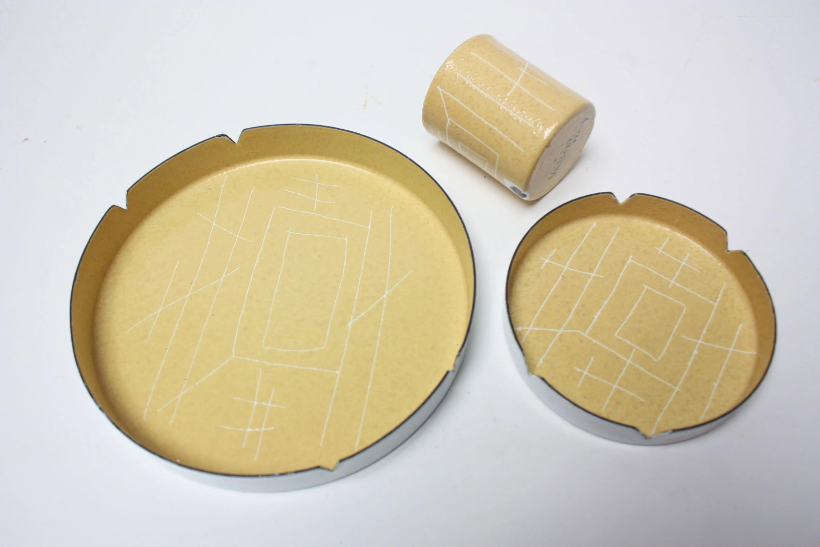 Vintage Italian Modern Enamel Smoke Set by Vallenti - 4