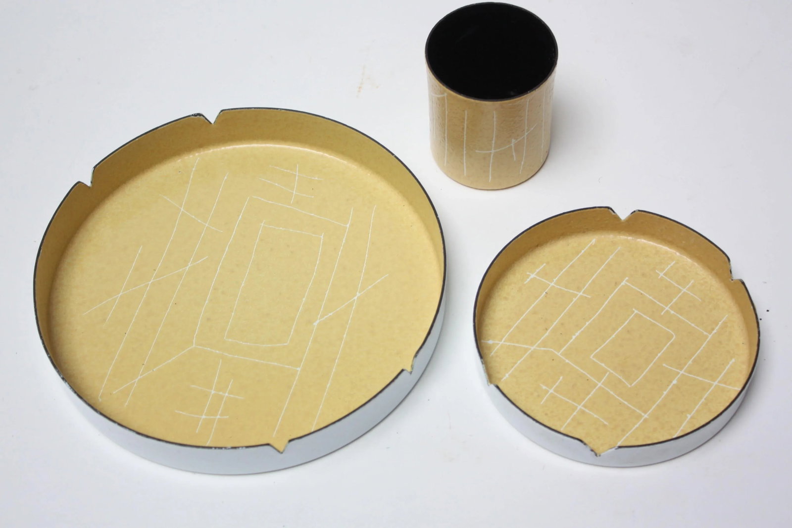 Vintage Italian Modern Enamel Smoke Set by Vallenti - 5