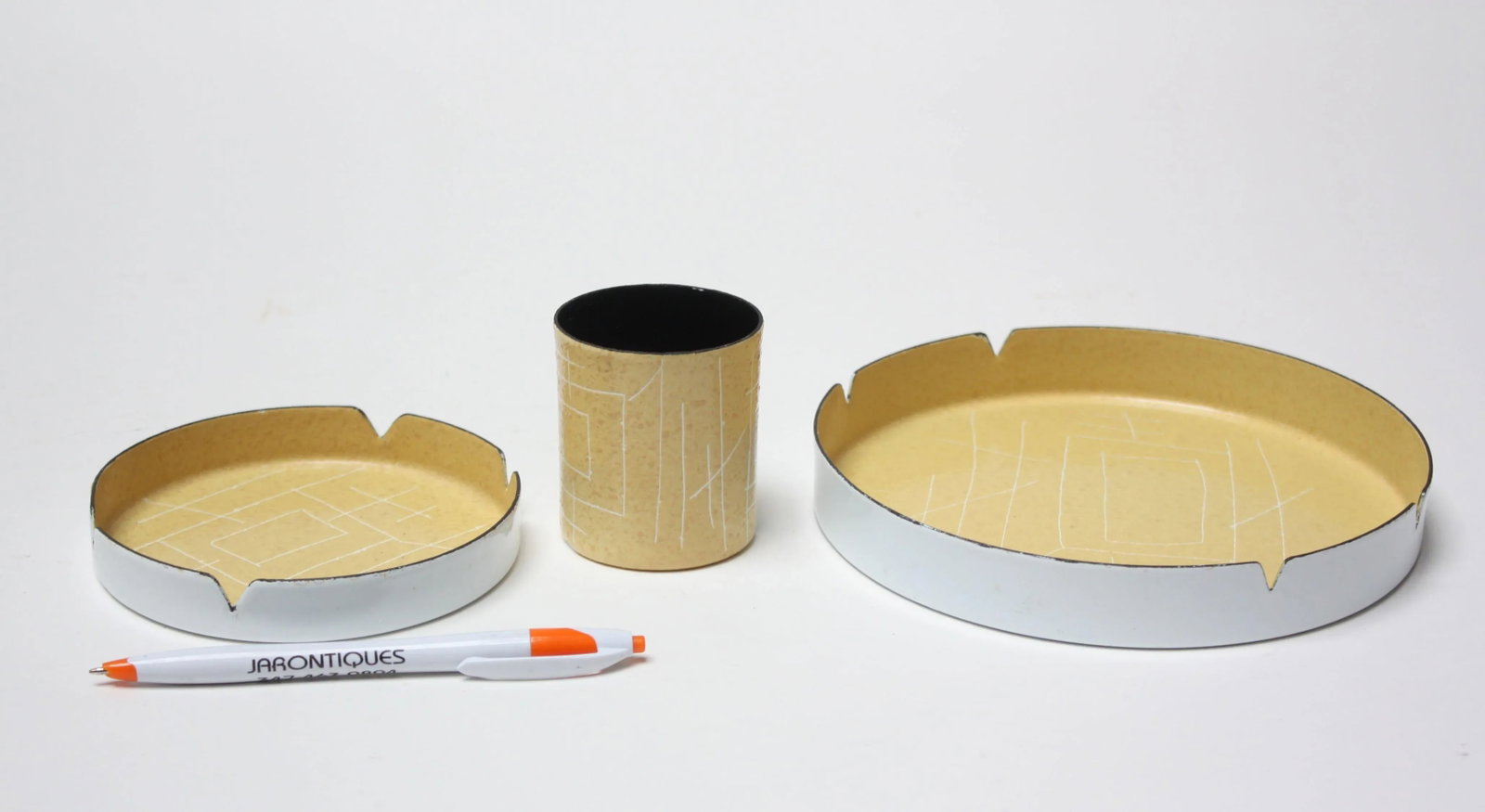 Vintage Italian Modern Enamel Smoke Set by Vallenti - 7